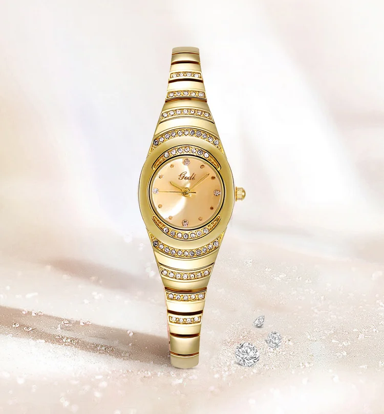 Montre de luxe dorée pour femme